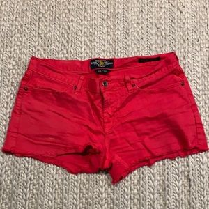 Lucy Brand Red Riley Cutoff Shorts Size 10 / 30